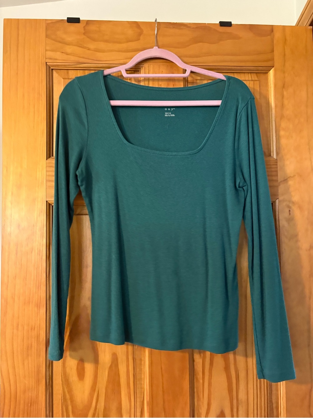 A new day Women’s Square Neck Long Sleeve Top - Teal